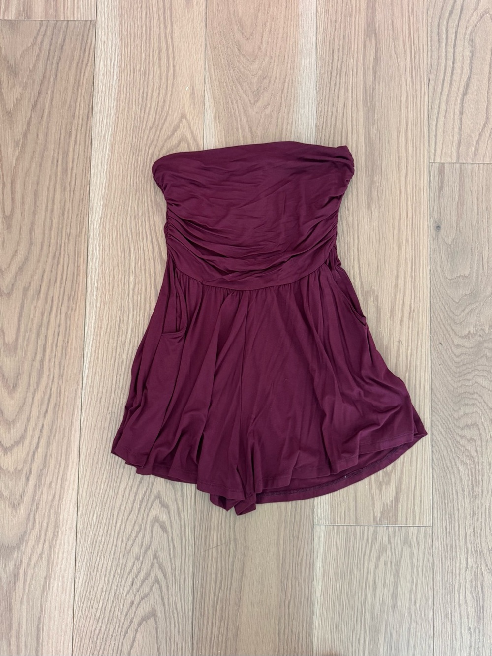 mahina Strapless Burgundy Romper